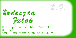 modeszta fulop business card